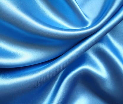 Smooth elegant blue silk can use as background 
