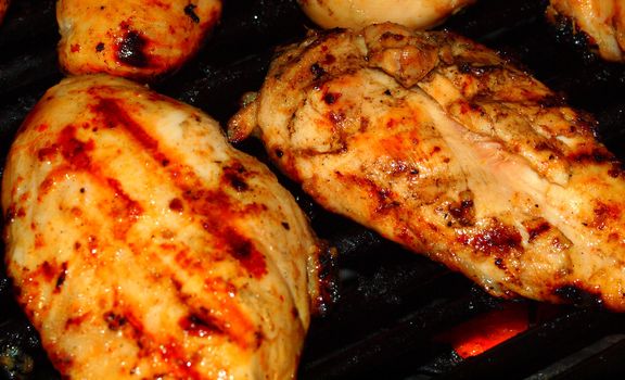 Fresh Grilled Chicken Breasts on the Barbecue