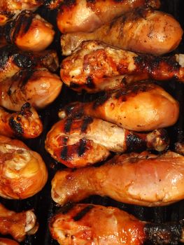 Fresh Grilled Chicken Cooking on the Barbecue