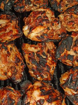 Fresh Grilled Chicken Cooking on the Barbecue