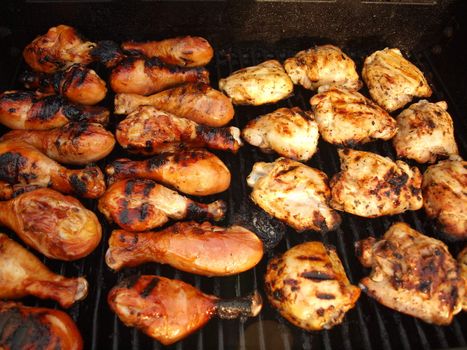 Fresh Grilled Chicken Cooking on the Barbecue