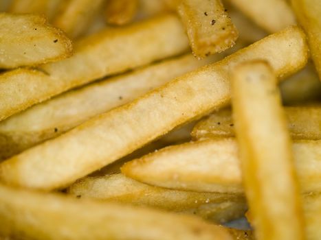 Closeup of a Serving of Seasoned French Fries