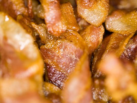 Background Abstract of a Closeup of Crispy Bacon