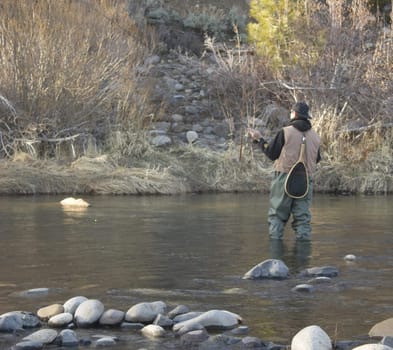 Fly fishing on the Truckee river in Verdi Nevada