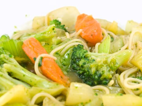 Stir Fried Vegetables and Noodles in a Light Sauce