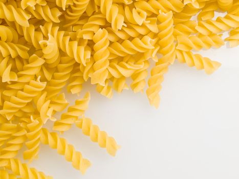 Closeup of Uncooked Italian Spiral Pasta - Rotini