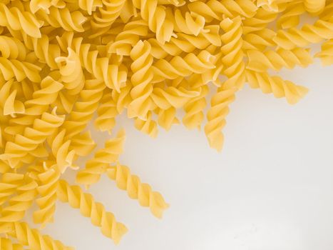 Closeup of Uncooked Italian Spiral Pasta - Rotini