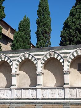 Basilica Santa Maria Novella - Florence.Details of the church Santa Maria Novella in Florence - Italy. Via degli Avelli side