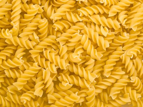 Closeup of Uncooked Italian Spiral Pasta - Rotini