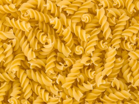 Closeup of Uncooked Italian Spiral Pasta - Rotini