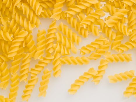 Closeup of Uncooked Italian Spiral Pasta - Rotini