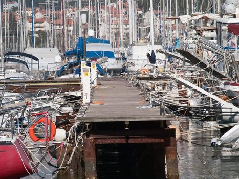 boats and yachts in marina