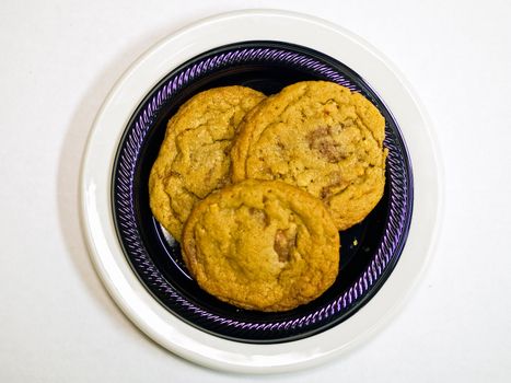 Home Baked Toffee Cookies on a Plate