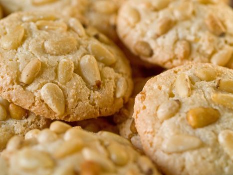 Pine Nut Macaroons Close Up Full Frame