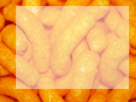 Fried Cheese Puffs Border Frame Closeup Texture