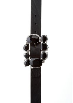 Close-up of studded modern fashionable belt 