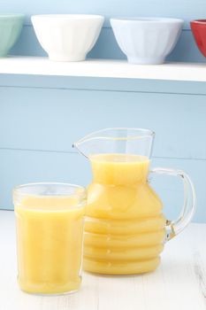 Fresh squeezed orange juice made by extraction from the most sweet and delicious fresh fruit.
