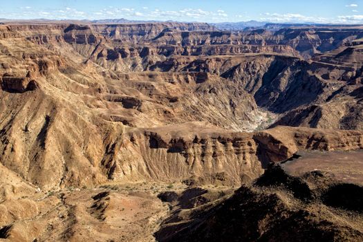 a detail of the east side the fish river canyon namibia