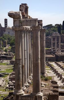 Temple of Saturn Forum Temple of Castor and Pollux Rome Italy