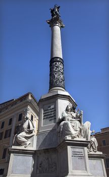 Piazza Mignanelli Colonna Dell Immacoloata Column Roman Streets Rome Italy Next to the Spanish Steps