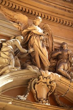 Religious Statues Santa Ambrogio e Carlo ai Corso Church Rome Italy