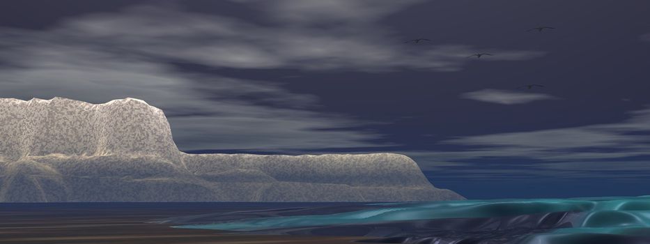 iceberg white and sea