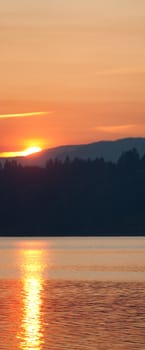 Sunset in Okanagan Lake, Canada