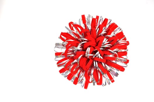 Red bow isolated on white background
