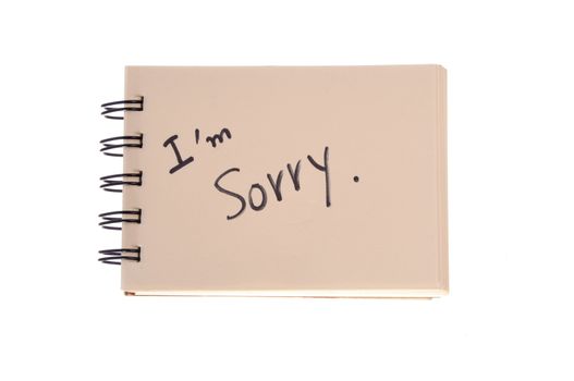 Say sorry with a text message on paper 