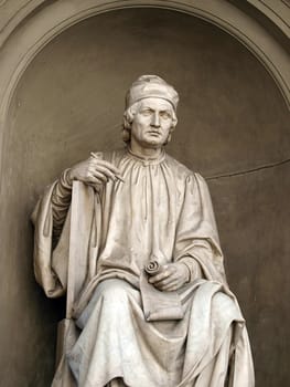 Statue of the famous architect Arnolfo di Cambio- Florence. Arnolfo di Cambio 1240 – 1300 was an Italian architect and sculptor.