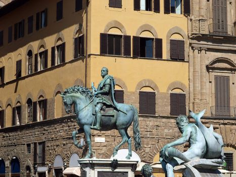 Piazza della Signoria The equestrian statue of Cosimo I de Medici by Gianbologna