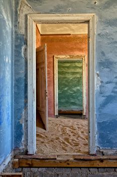 dune in a house at kolmanskop ghost town 