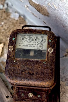 electricity meter at kolmanskop ghost town near luderitz namibia