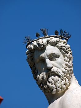Statue of Neptune as part of the fountain on Piazza della Signoria in Florence, Italy.