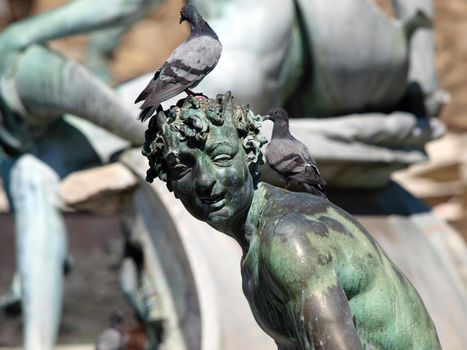 Fountain of Neptune by Bartolomeo Ammannati, in the Piazza della Signoria, Florence, Italy