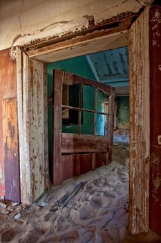 ghosthouse in kolmanskop ghost town near luderitz namibia