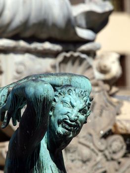 Fountain of Neptune by Bartolomeo Ammannati, in the Piazza della Signoria, Florence, Italy