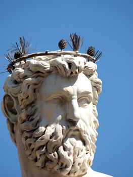 Statue of Neptune as part of the fountain on Piazza della Signoria in Florence, Italy