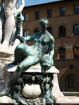 Fountain of Neptune by Bartolomeo Ammannati, in the Piazza della Signoria, Florence, Italy