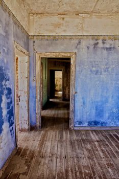 old house in kolmanskop's ghost town in namibia 