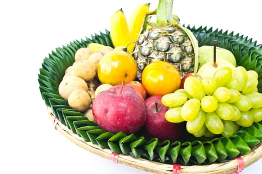 Fruit tray on a white background