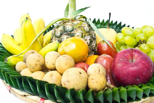 Fruit tray on a white background