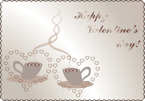 valentines background and card with coffee 