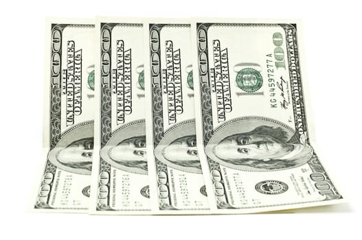 USD dollars on white background