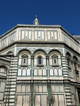 One of the walls of the Baptistery in Piazza Del Duomo in Florence