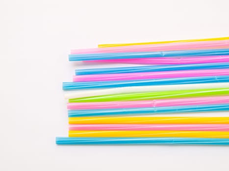 Colorful straws isolated on white back ground