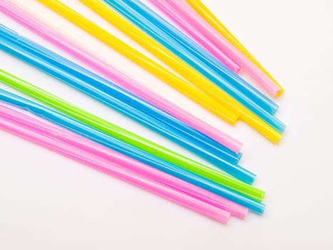 Colorful straws isolated on white back ground