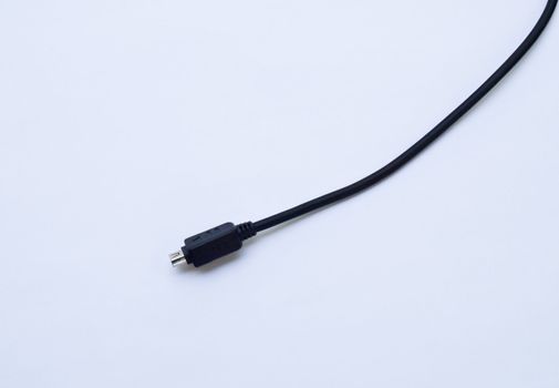 Black usb cable isolated on white background