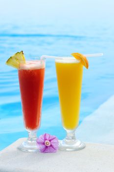 Cocktails near the swimming pool