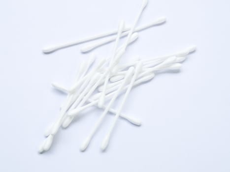 White cotton buds isolated on white background